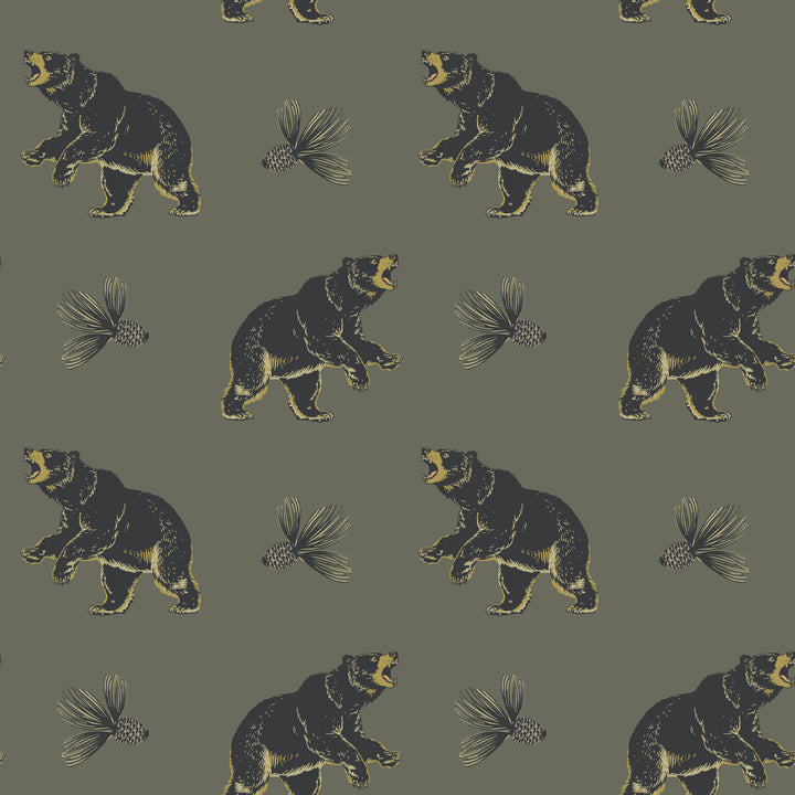 Roaming Black Bear - Greenwood Wallpaper