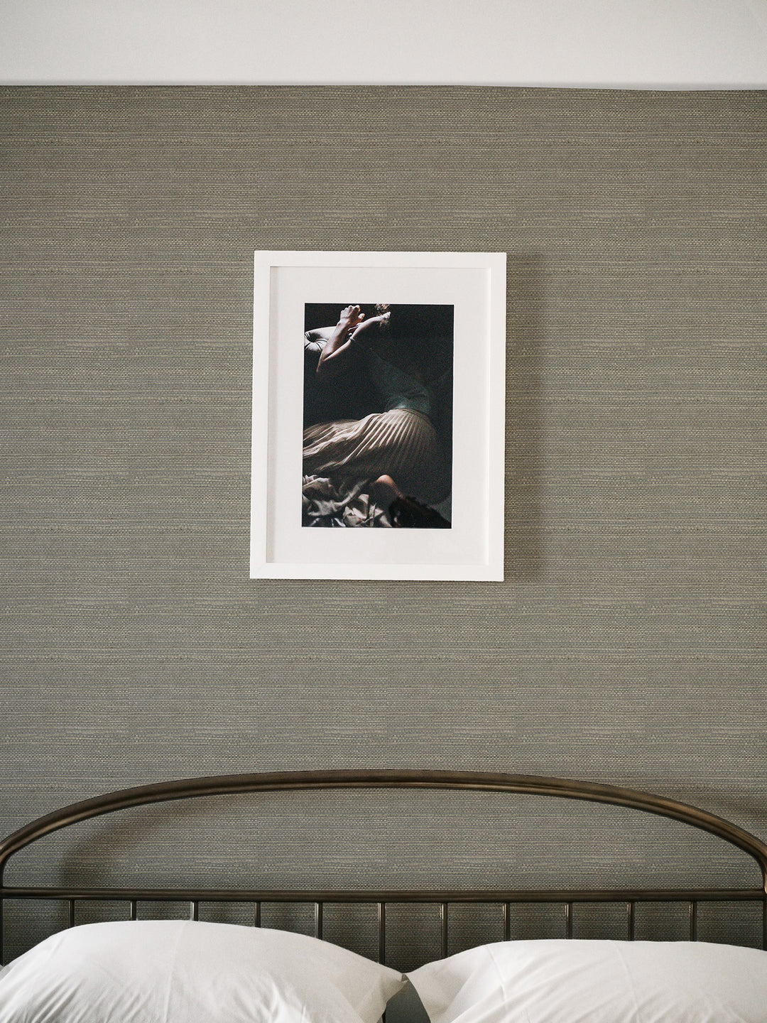Olive Gray Grasscloth Wallpaper