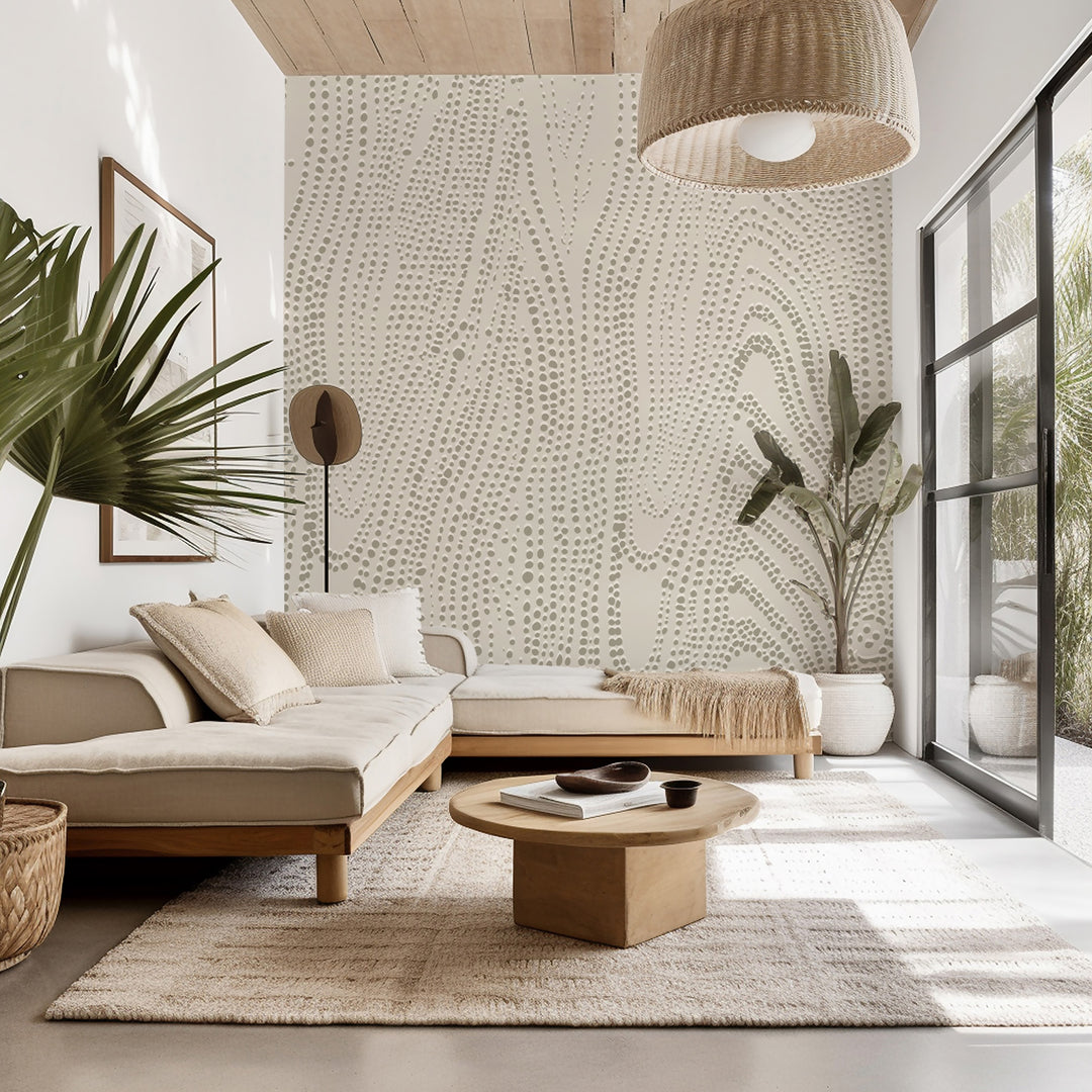 Shagreen Waves Wall Mural - Parchment