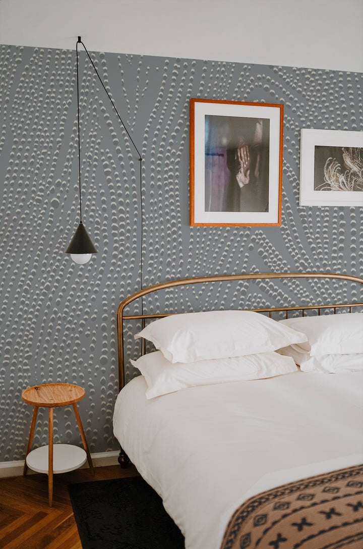 Shagreen Waves Wall Mural - Slate Gray