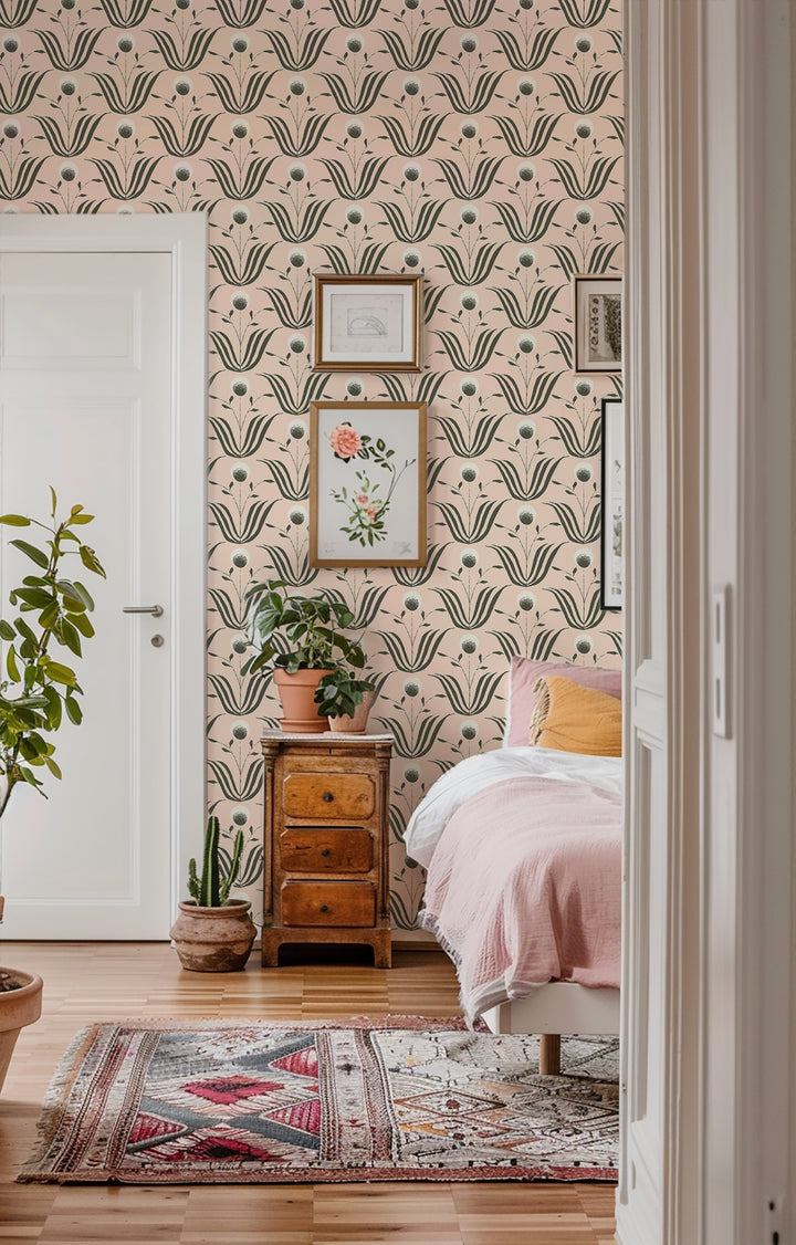 Spring Bloom - Blush Ivory Floral Wallpaper
