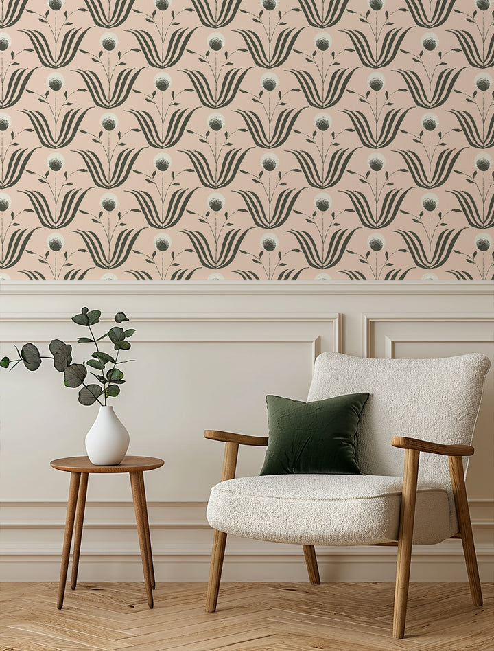 Spring Bloom - Blush Ivory Floral Wallpaper