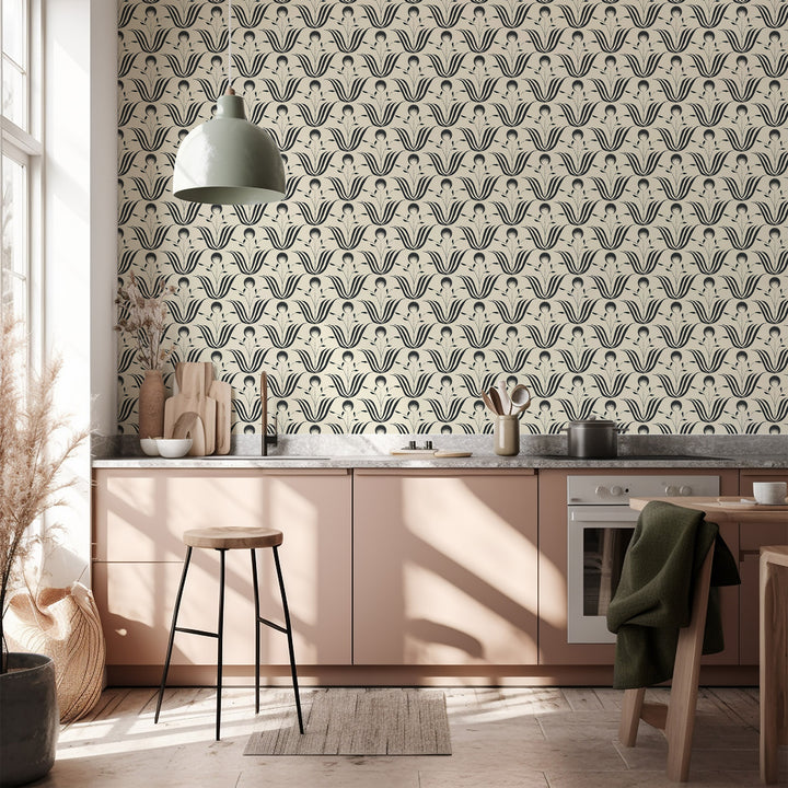 Spring Bloom - Shell White Floral Wallpaper