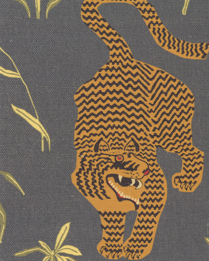 Stalking Tiger Dark Moss Grasscloth