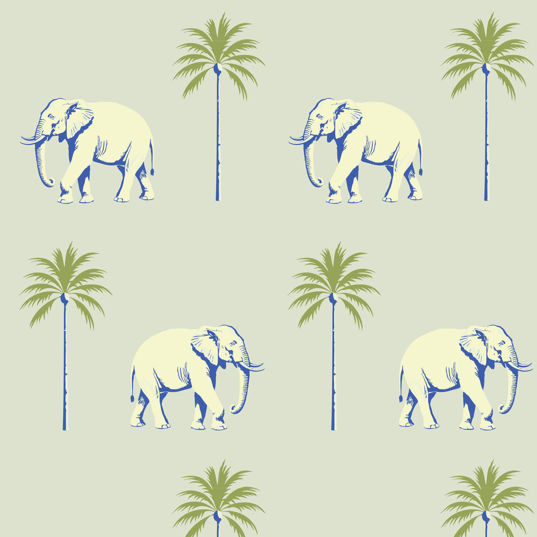 Strolling Elephant - Minted Horizon Wallpaper