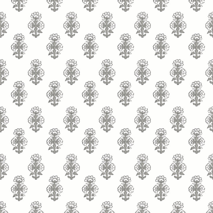 Talelayo - Tern Gray Floral Wallpaper by August Table