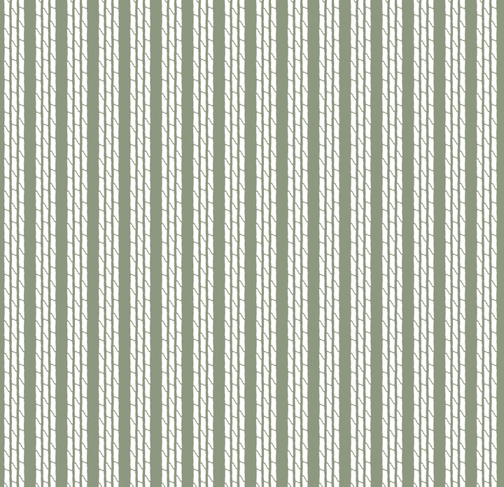 Tennessee Bamboo Stripes - Olive Wallpaper by Honey + Hank