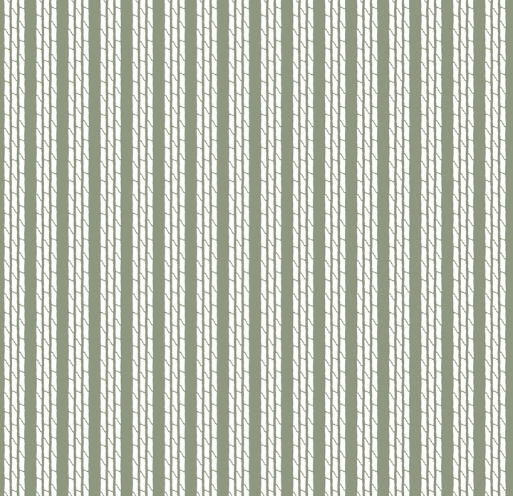 Tennessee Bamboo Stripes - Olive Wallpaper by Honey + Hank