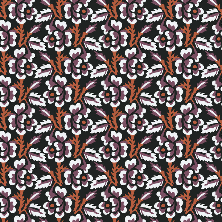 Thorn & Blossom - Autumn Noir Floral Wallpaper