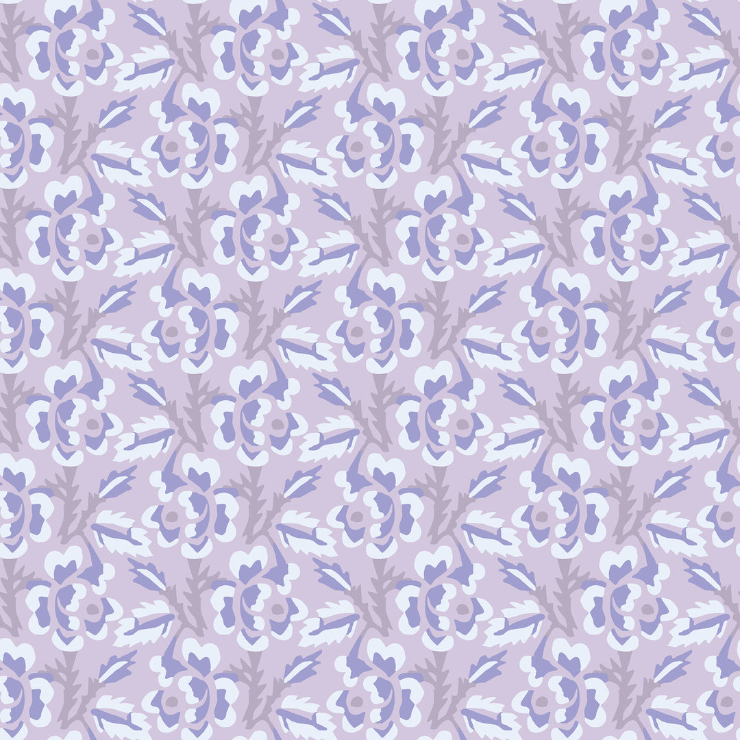 Thorn & Blossom - Lilac Amethyst Floral Wallpaper