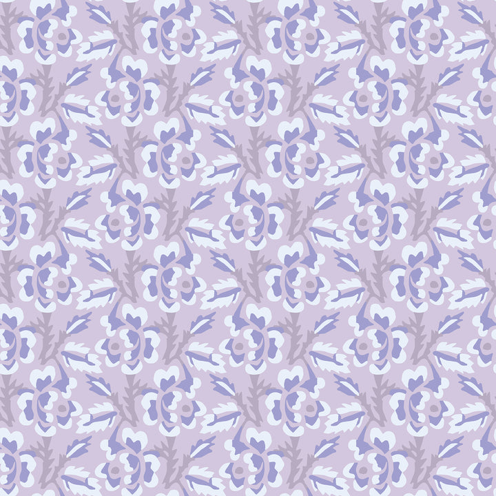 Thorn & Blossom - Lilac Amethyst Floral Wallpaper