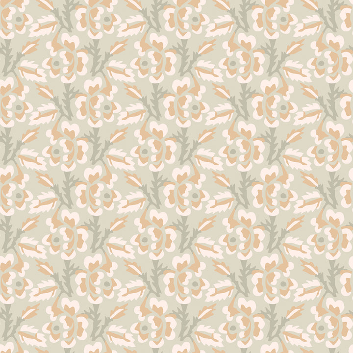 Thorn & Blossom - Sunlit Apricot Floral Wallpaper