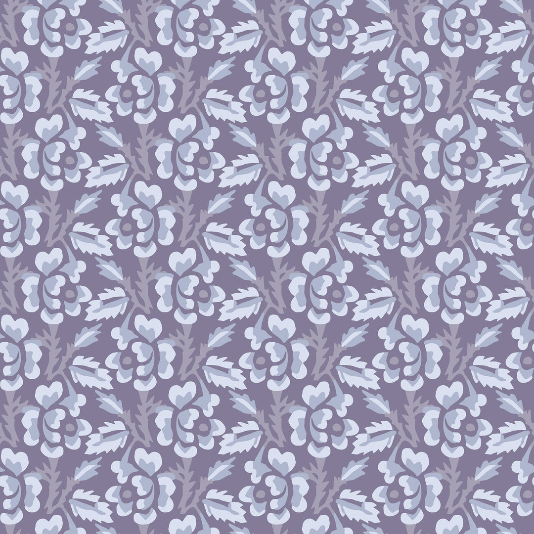 Thorn & Blossom - Violet Indigo Floral Wallpaper