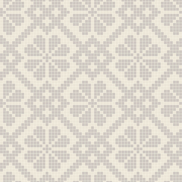 Villa Mosaic - Ash Linen Wallpaper