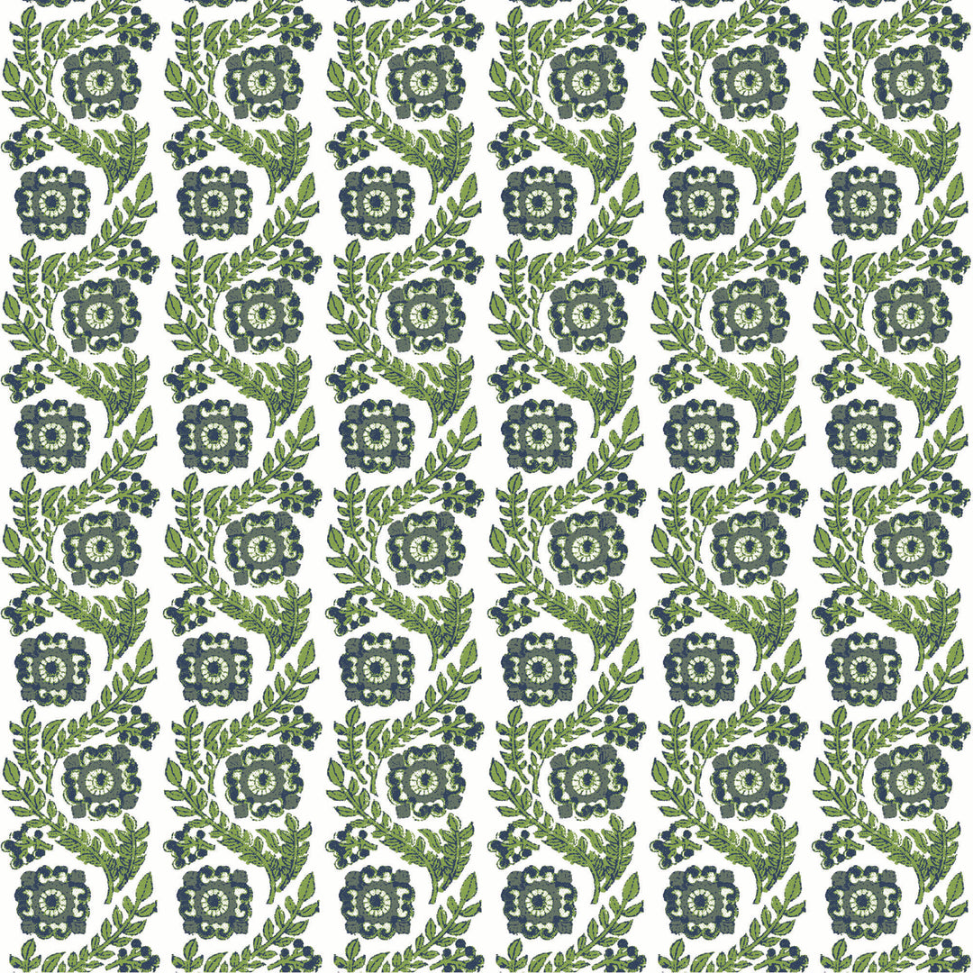 Villa Vaux - Green Floral Wallpaper by August Table