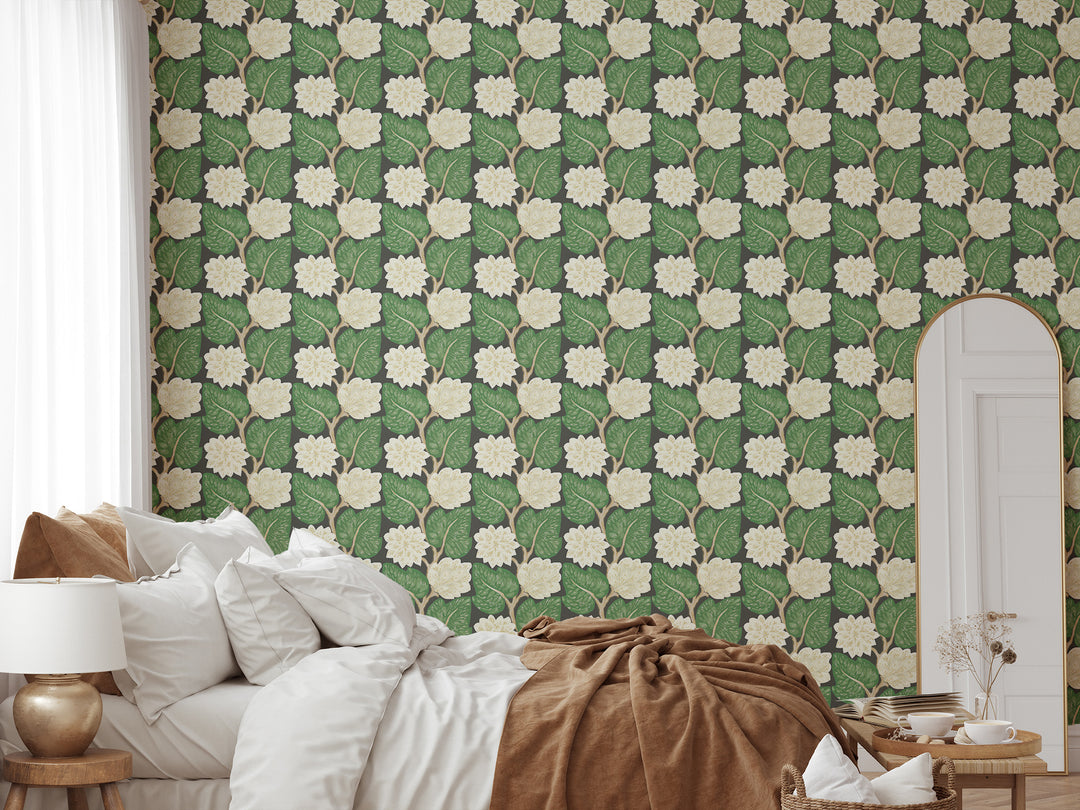 Vintage Vines - Porcelain White Floral Wallpaper by Bohemian Bungalow