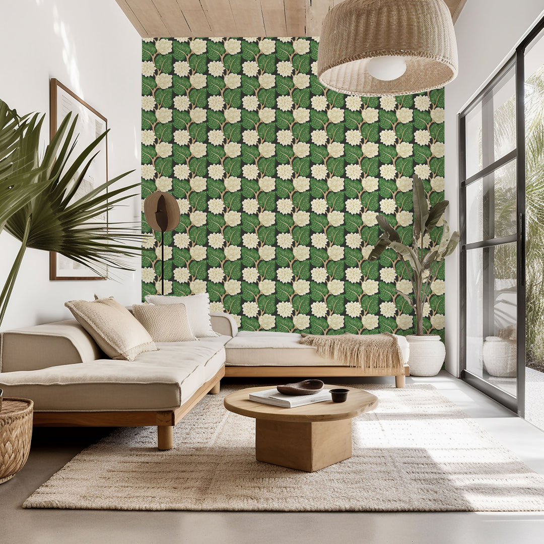 Vintage Vines - Porcelain White Floral Wallpaper by Bohemian Bungalow