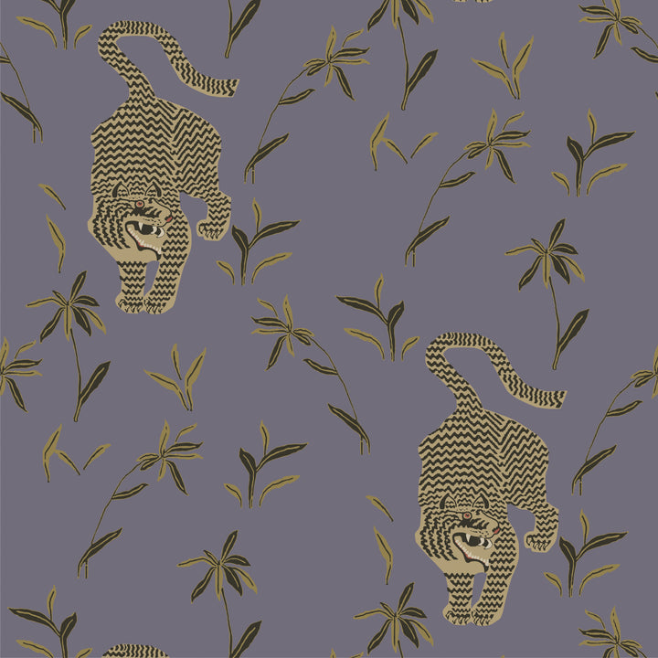Stalking Tiger - Dusk Lavender Wallpaper