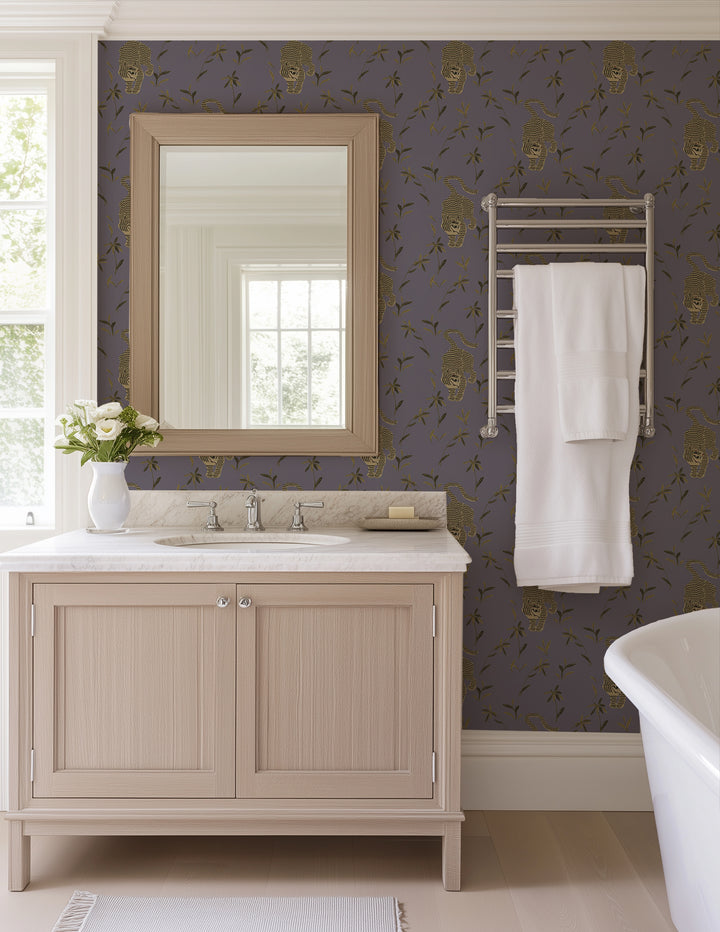 Stalking Tiger - Dusk Lavender Wallpaper