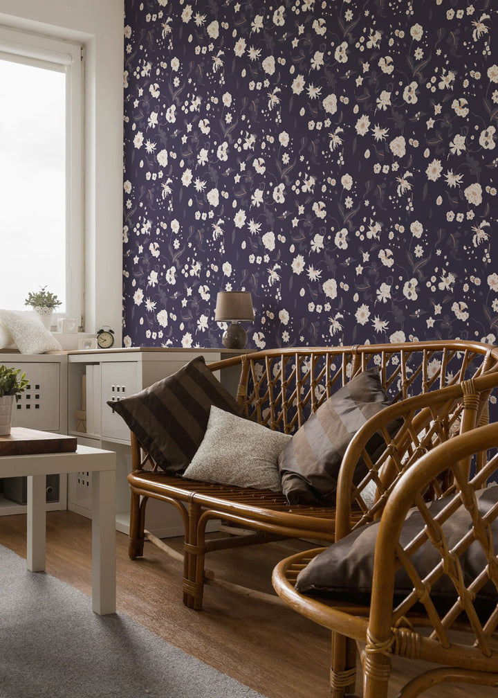 Floral Bliss - Currant Wallpaper
