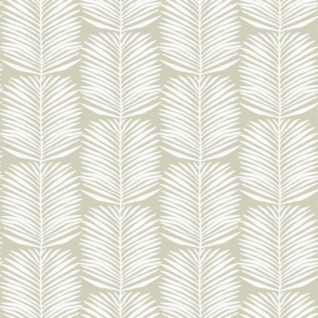 Betty White Palm Leaves - Seagrass Floral Wallpaper