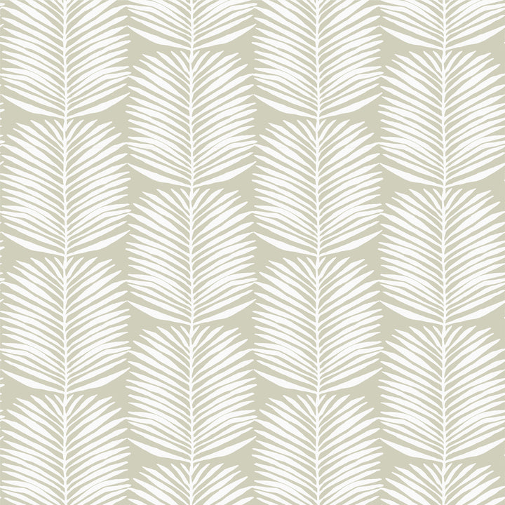 Betty White Palm Leaves - Seagrass Floral Wallpaper