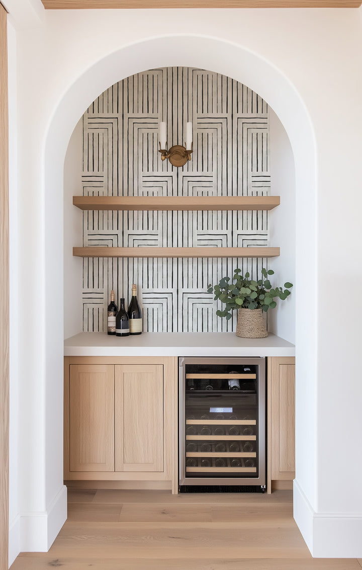 Chiseled -  Marble White Wallpaper