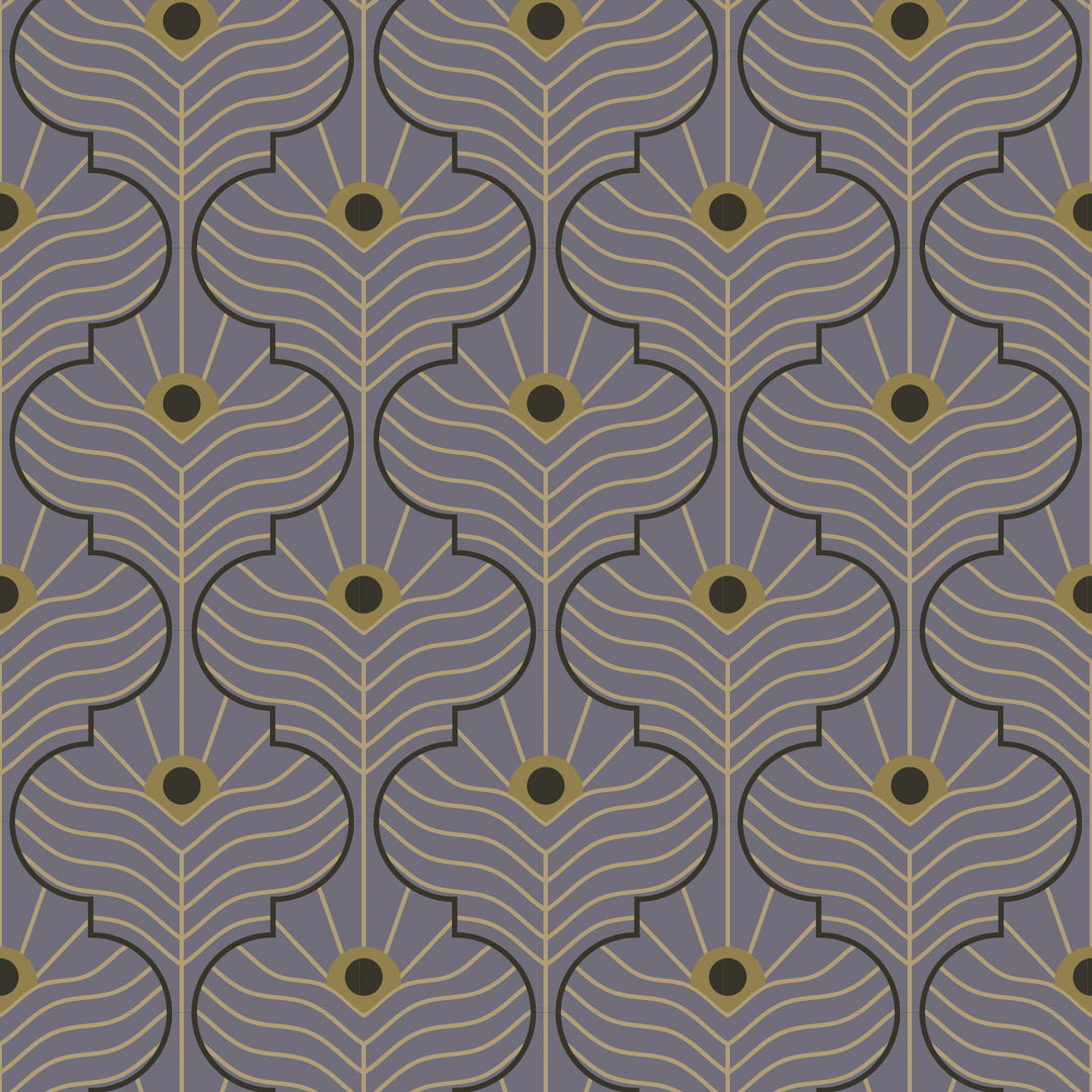 Moroccan Peacock - Dusk Lavender Wallpaper