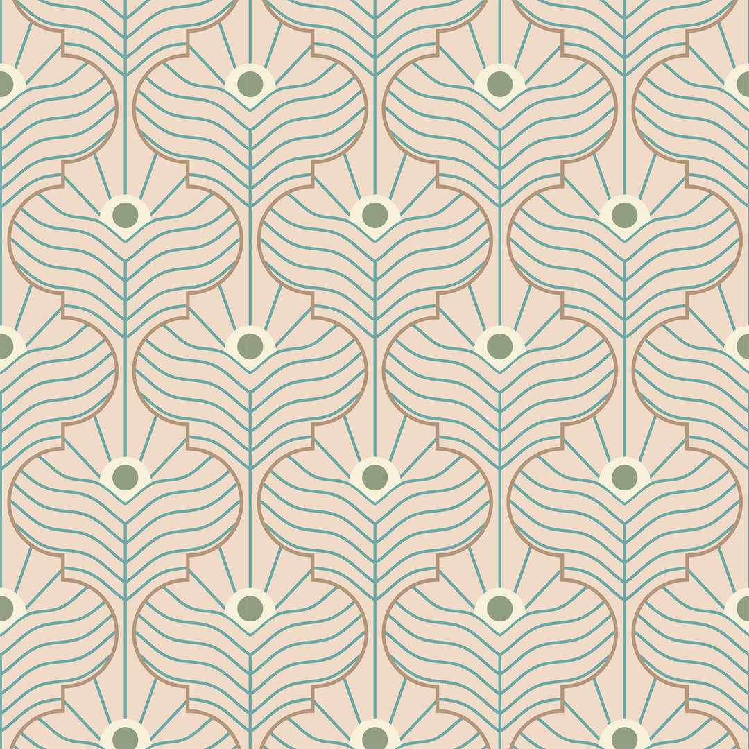 Moroccan Peacock - Pink Sands Wallpaper