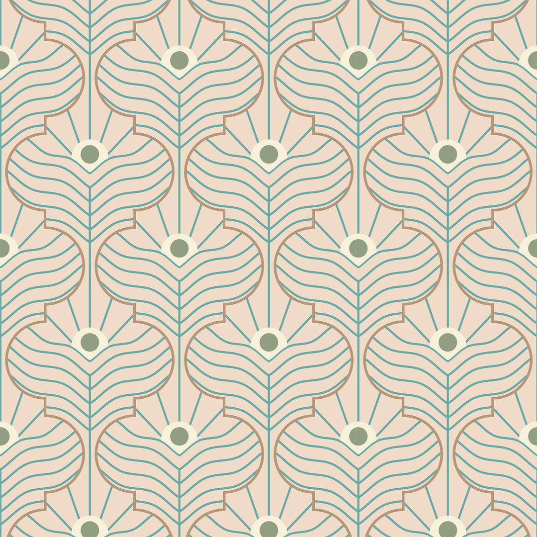 Moroccan Peacock - Pink Sands Wallpaper