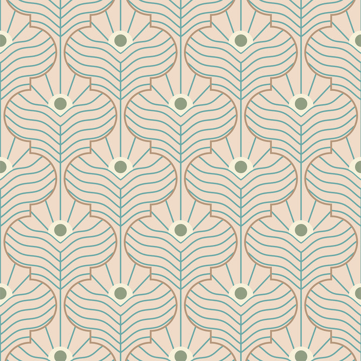 Moroccan Peacock - Pink Sands Wallpaper