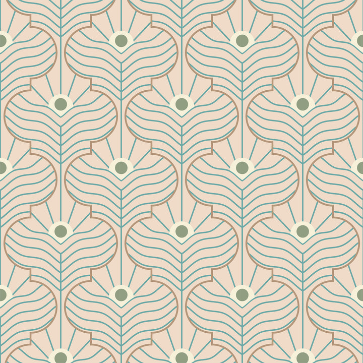 Moroccan Peacock - Pink Sands Wallpaper