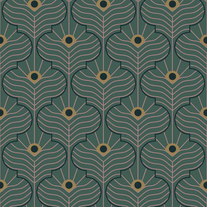 Moroccan Peacock - Spruce Green Wallpaper