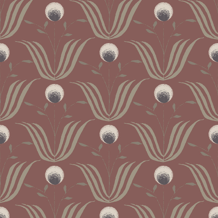Spring Bloom - Burgundy Floral Wallpaper