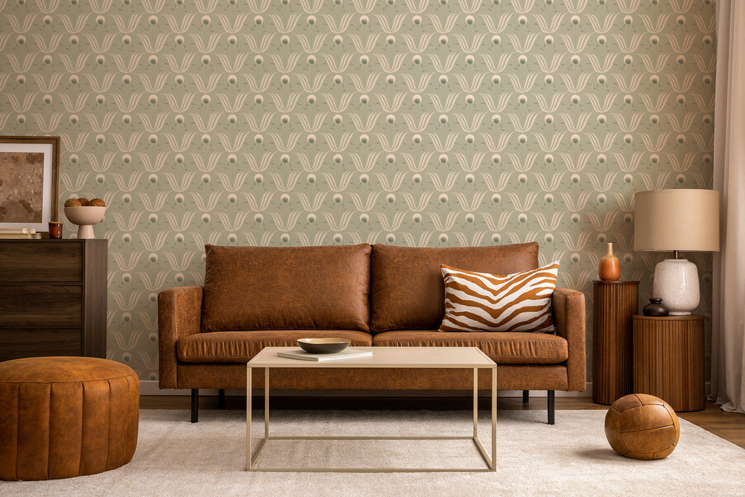 Spring Bloom - Seafoam Green Wallpaper
