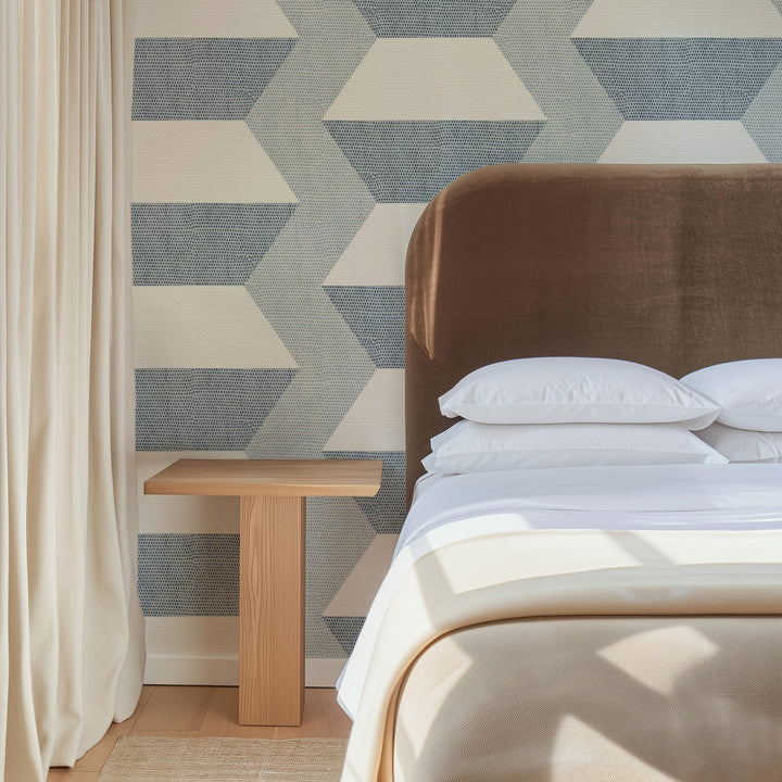 Infinity Blocks - Lacquered Blues Wallpaper