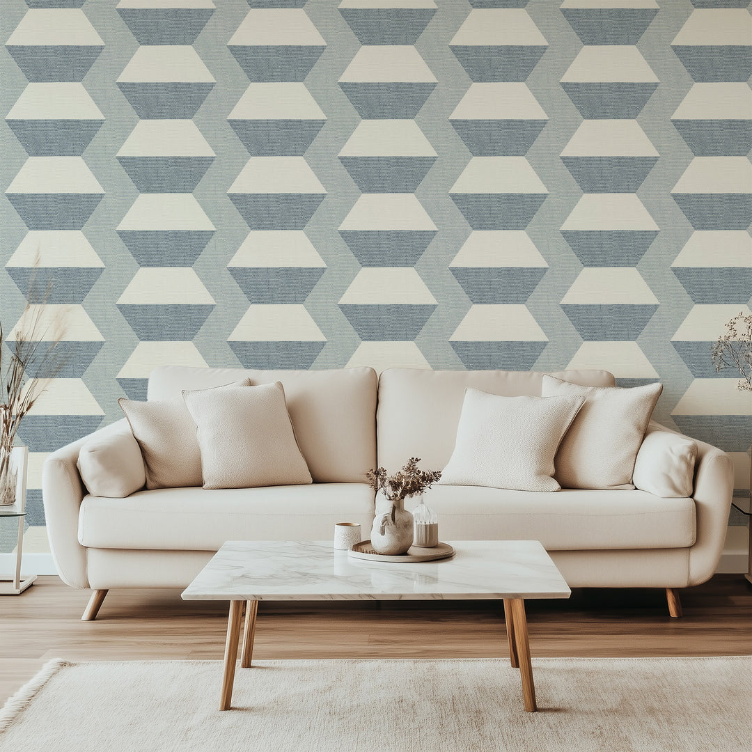 Infinity Blocks - Lacquered Blues Wallpaper