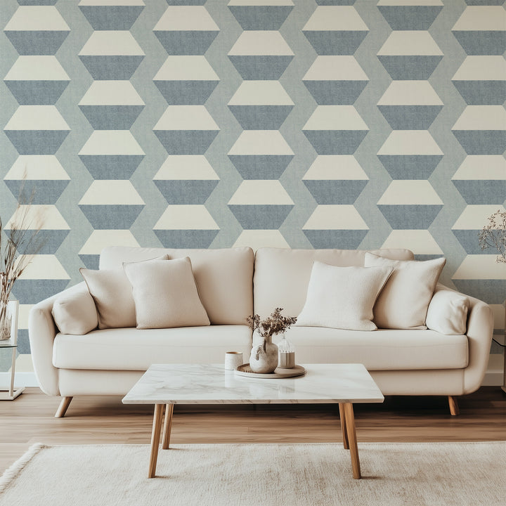 Infinity Blocks - Lacquered Blues Wallpaper