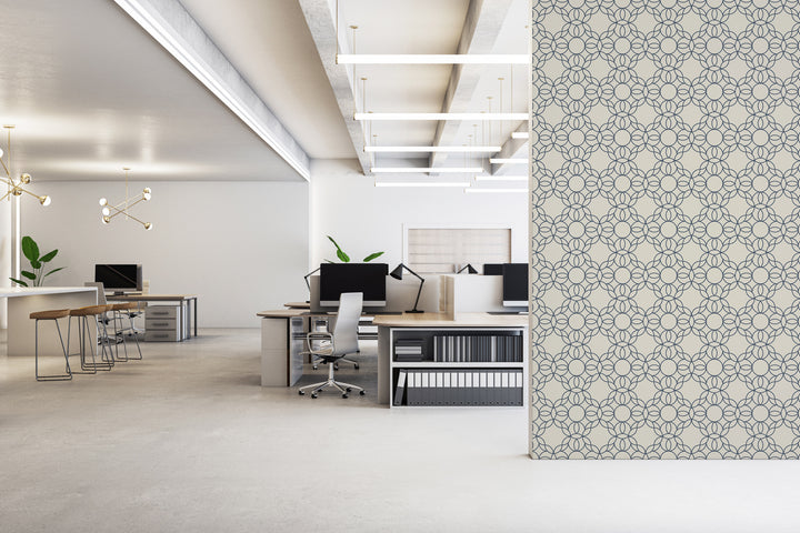 Bloom Ring - Oxford Blue Wallpaper