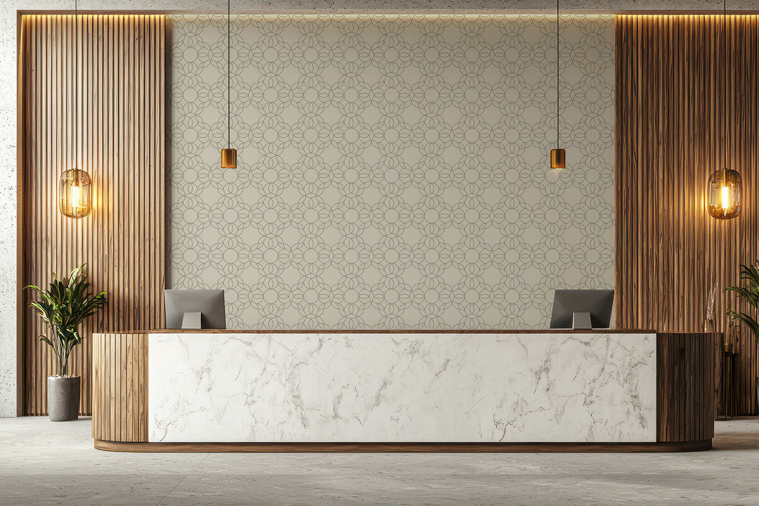 Bloom Ring - Walnut Wallpaper