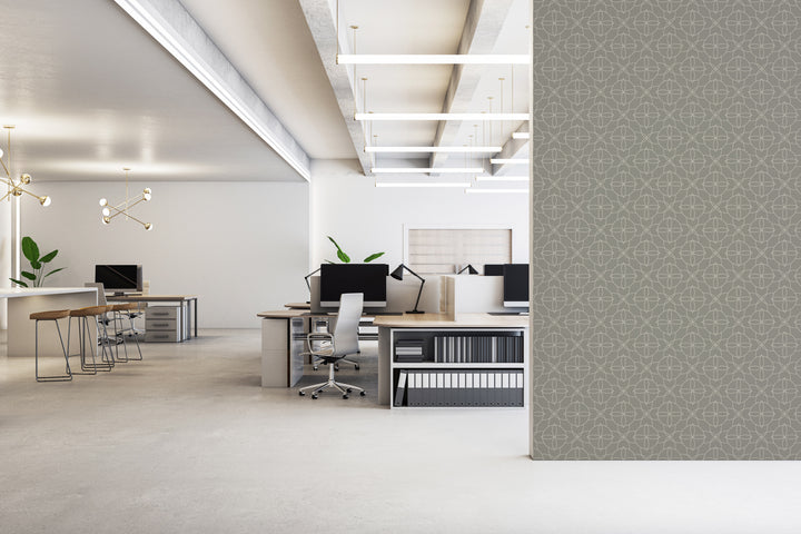 Court Rosette - Walnut Wallpaper