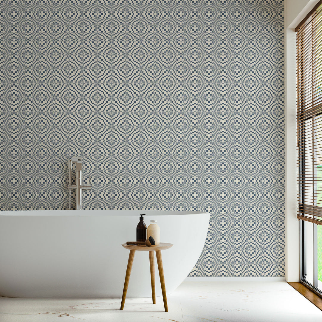 Echo Tile - Oxford Blue Wallpaper
