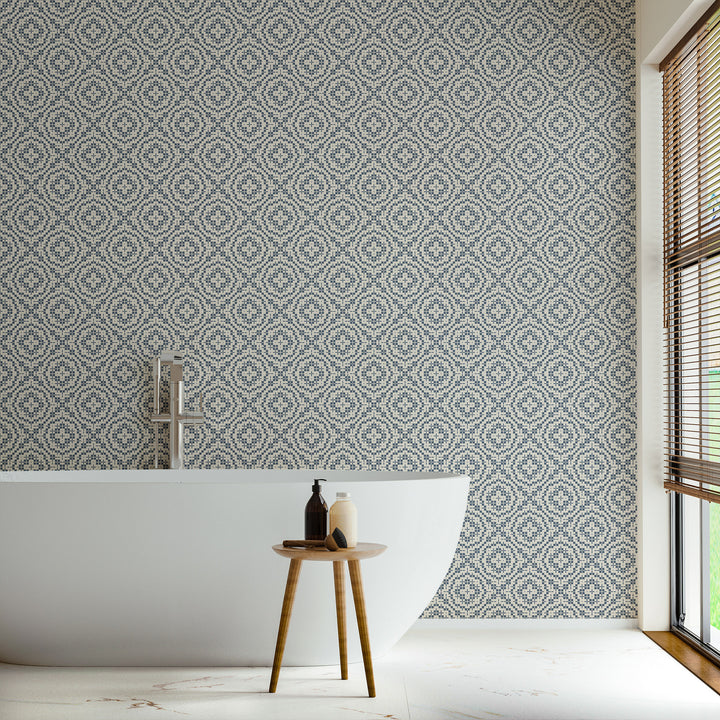 Echo Tile - Oxford Blue Wallpaper