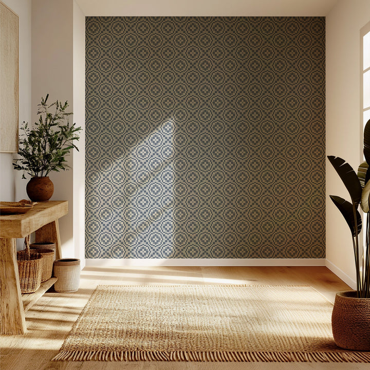 Echo Tile - Oxford Blue Wallpaper