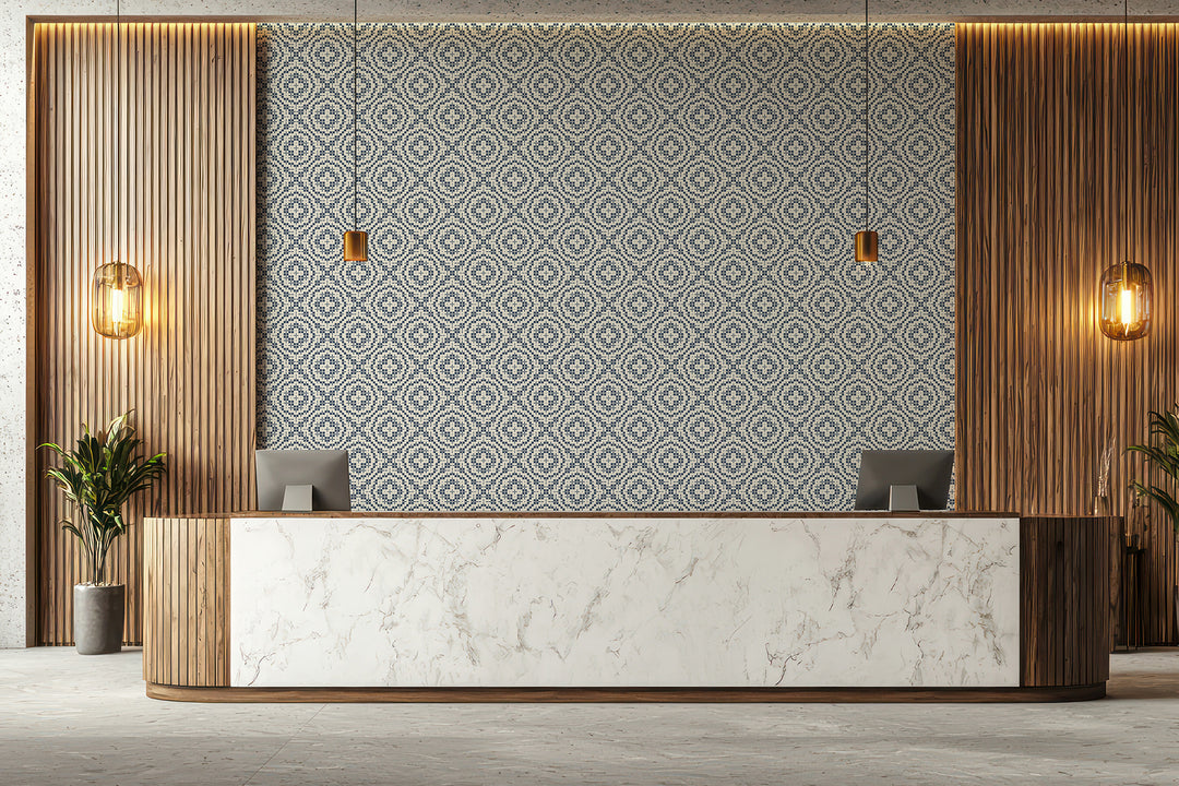 Echo Tile - Oxford Blue Wallpaper