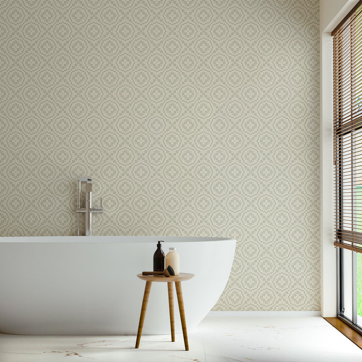Echo Tile - Parchment Sage Wallpaper