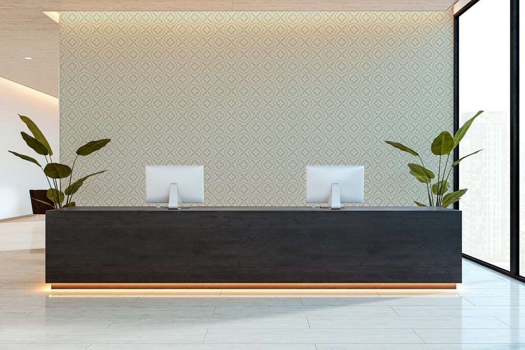 Echo Tile - Parchment Sage Wallpaper