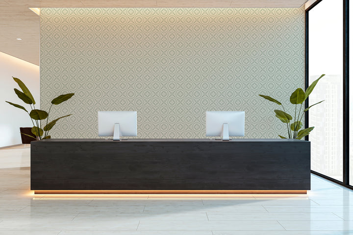 Echo Tile - Parchment Sage Wallpaper