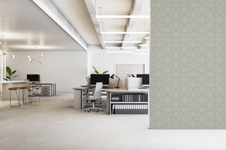 Floret Lattice - Silver Sage Wallpaper