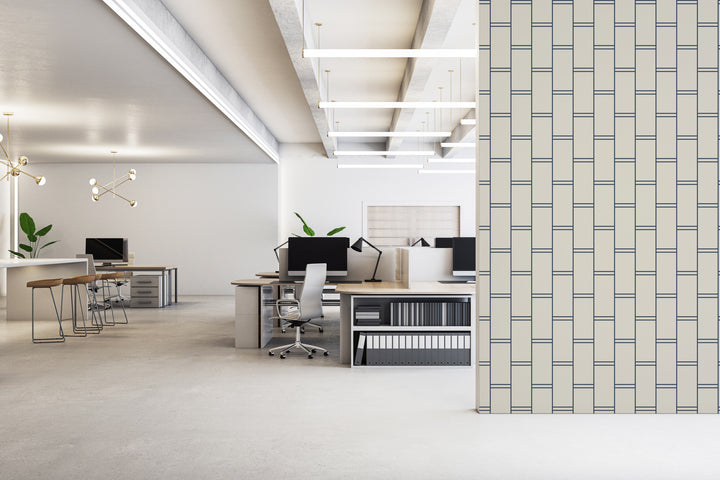 Pillar Stripe - Oxford Blue Wallpaper